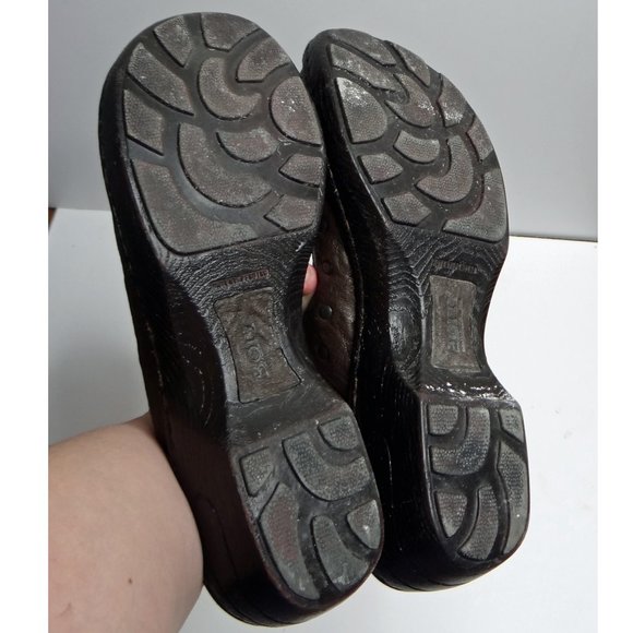 BORN Marley Brown Leather Heeled Mule / Clog with Studded Detail Size 11 - Picture 10 of 10